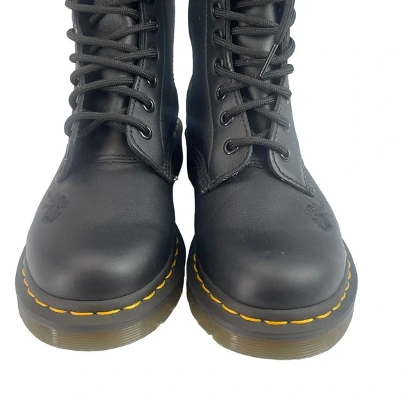 Dr MARTEN 1914 VONDA MON LEATHER BLACK BOOT FLOWER EMBROIDERY DETAILING SIZE UK4 - Picture 6 of 16